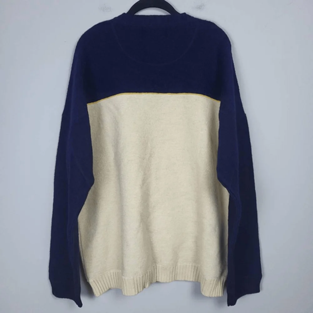 VTG American Eagle Mens Wool V Neck Sweater XXL Blue Preppy 90s Winter Cozy NWT